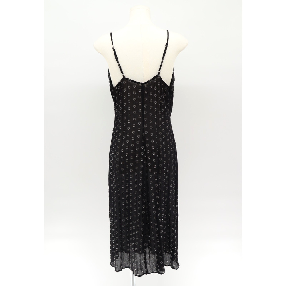 Band of Gipsies Black Lace Slip Dress Midi Whimsigoth Vamp Sheer Metallic Sz S - Picture 3 of 6